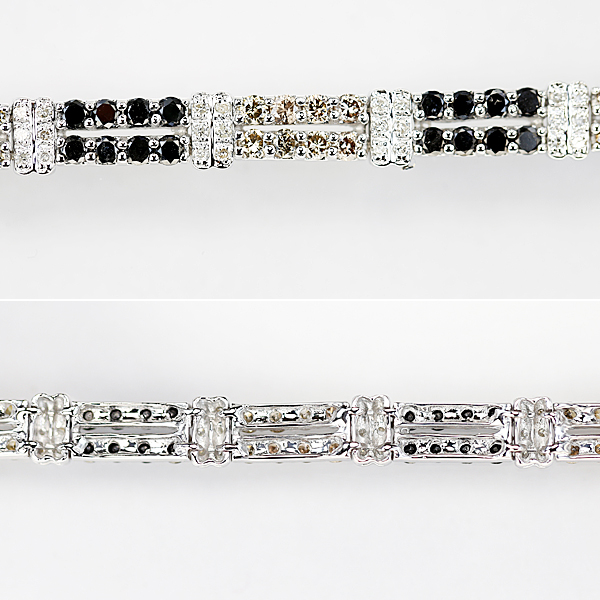 【エストレ】値下げ交渉あり～K18WG ダイヤブレスレット 5.50ct ブラウン ブラック【豪華】