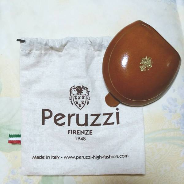 【未使用・美品】イタリア製　ハンドメイド　フィレンツェ革　コインケース　革小物　小銭入れ　Peruzzi FIRENZE made in Italy レザー