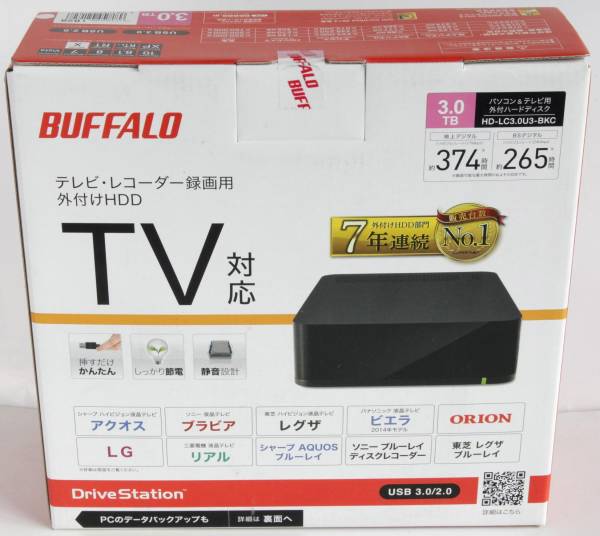 ◇△新品未開封 BUFFALO USB3.0対応 HD-LC3.0U3-BKC 3TB