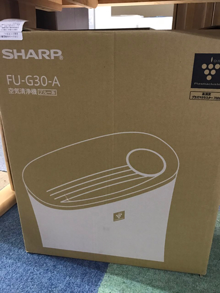 未使用品★ SHARP シャープ 2016年製 FU-G30-A 高濃度 プラズマクラスター 空気清浄機 ブルー系 花粉運転