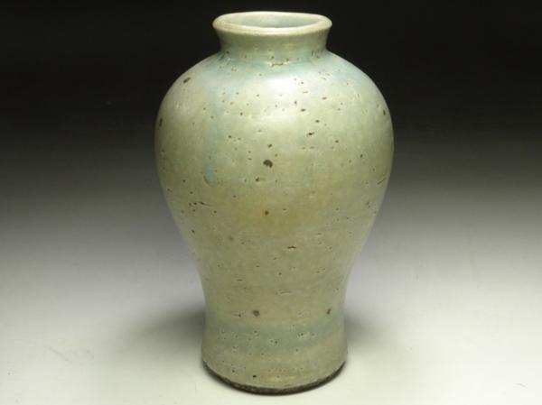 緑屋*泉■李朝 青磁 花瓶 中国時代古玩 花器 壷 約17.5cm*q