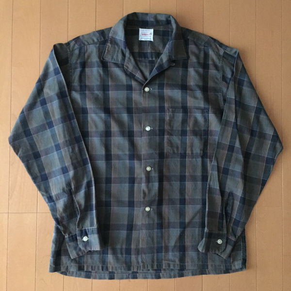 BRENT 70s 開襟ボックスオンブレシャツ BRENT 70s 70's - シャドー BRENT(ブレント) L 開襟シャツ ボックス