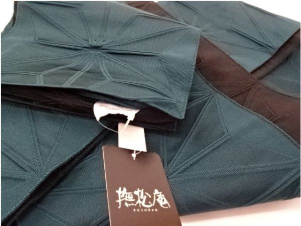 ゆめsaku 新品 撫松庵謹製 麻の葉“夏を歓迎する大胆ながらも上品な洒落味”半幅 小袋帯 h-43