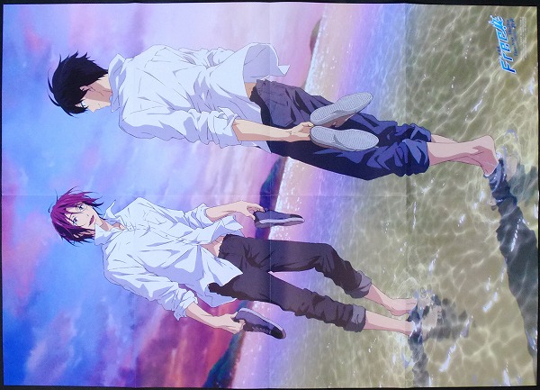 Free 特大ポスター 松岡凛 七瀬遙 制服アニメic(コミック、アニメ