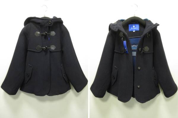 ブルーレーベルクレストブリッジ☆ロゴボタン裏チェックウール混 