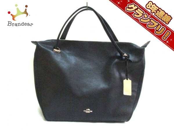 コーチ ハンドバッグ 美品 F32333 黒 レザー COACH こ かばん、バッグ 