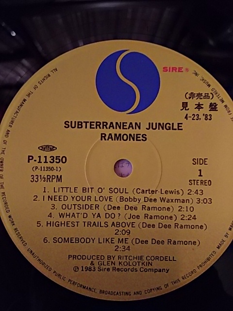Ramones Vinyl - | Subterranean RAMONES LP Jungle Reissue Sealed