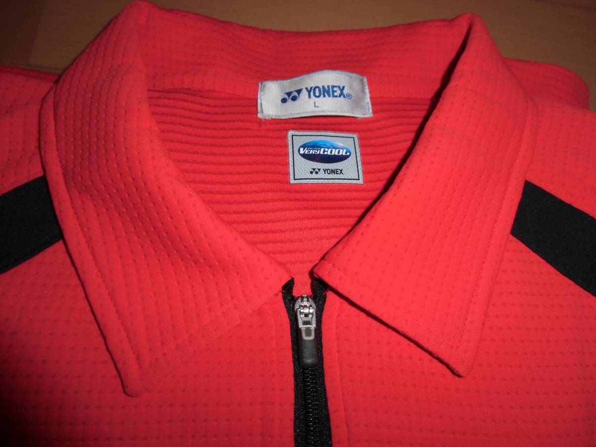▼美品です！【 YONEX ヨネックス ゲームシャツ(赤×黒)+ハーフパンツ(グレー) Lサイズ ベリークール 】テニス・バドミントン_3