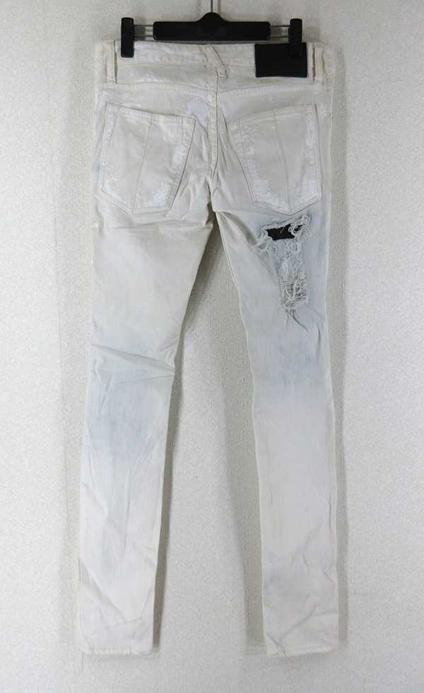 LGB ルグランブルー ST103 ダメージ加工 バイカー ホワイト デニム W26