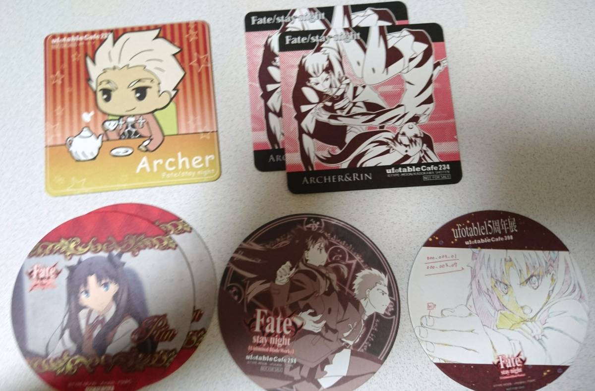 ufotable cafe Fate/stay night コースター 遠坂凛 アーチャー エミヤ