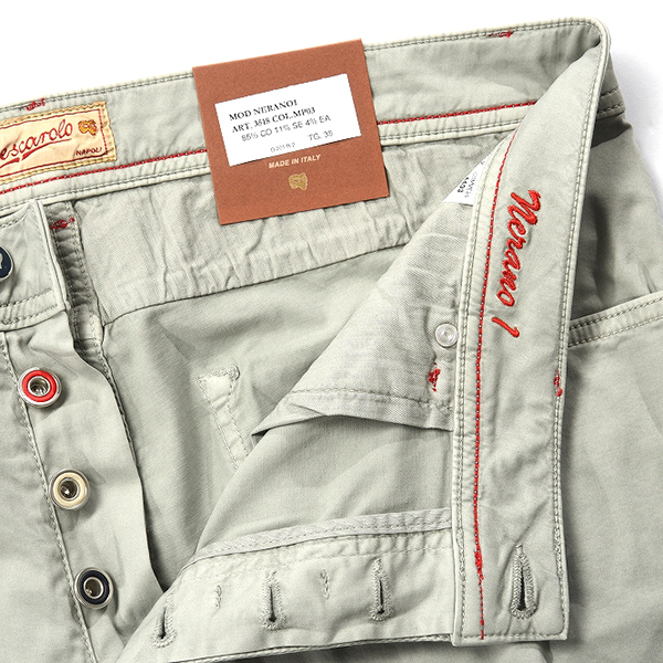 新品 2.7万 訳有 marcopescarolo コットンパンツ 5ポケット ストレッチ シルク【31】マルコペスカローロ270360