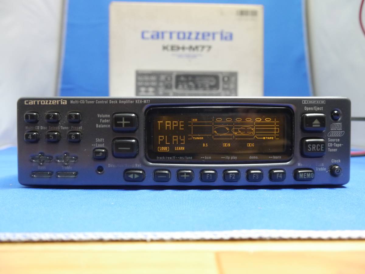 美品 carrozzeria カセットデッキ KEH-M77 アンプ内蔵 作動OK 電動