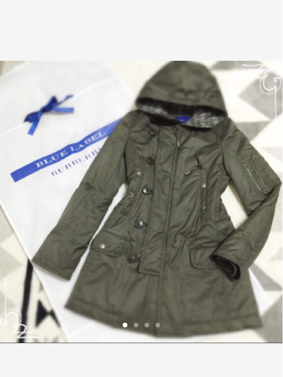 BURBERRY BLUE LABEL モッズコート 38 カーキ バーバリーモッズコート