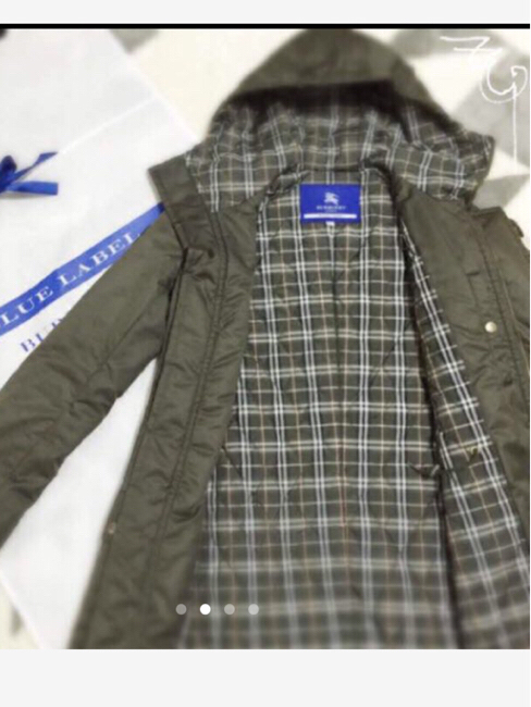 BLUE カーキ LABEL バーバリーブルーレーベル モッズコート BURBERRY