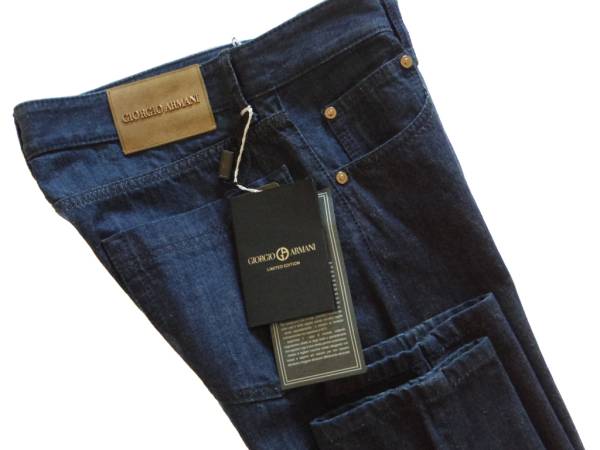 【GIORGIO ARMANI/黒ラベル】▼【希少な世界限定レアモデル】パワーストーン宝石▼セルヴィッジデニム▼M