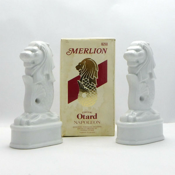 オタール ナポレオン OTARD NAPOLEON陶器製マーライオン 2本セット 古酒 オタール ナポレオン マーライオン 白陶器 50ml 2本 Otard
