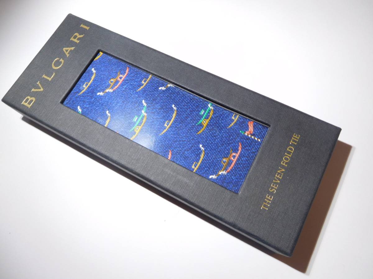 BVLGARI ブルガリ ネクタイ/箱付新品未使用品 ブルガリネクタイ 紺系