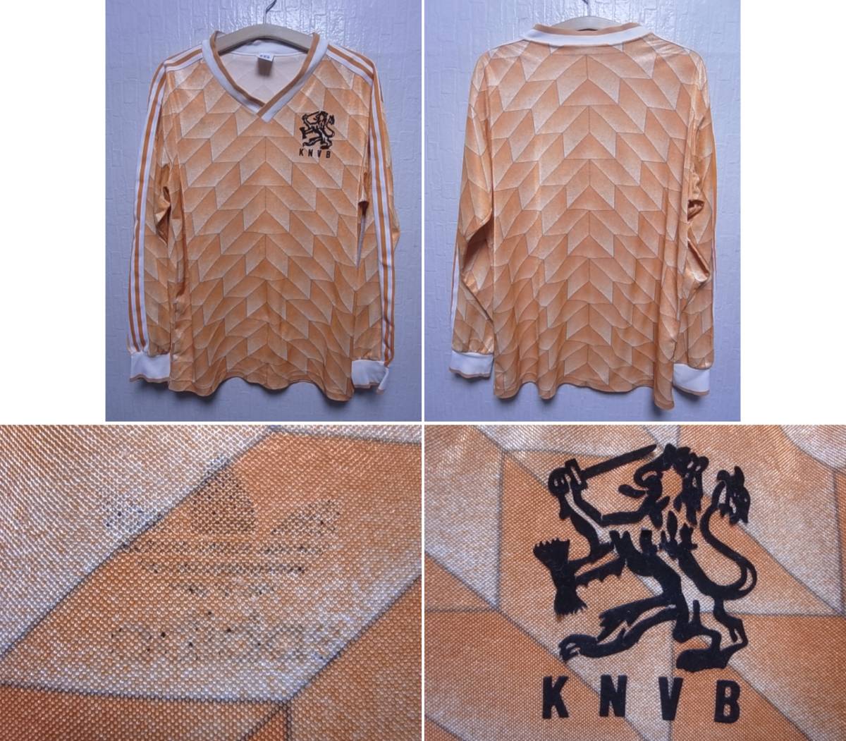 【正規品，2026】 S94 ヴィンテージ 80s アディダス adidas オランダ代表88Home 長袖ユニフォーム 日本正規品 O(オランダ)｜売買されたオークション情報、yahooの商品情報をアーカイブ公開 - オークファン ユニフォーム