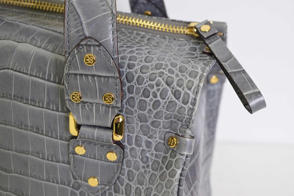 0506-17P0078★ケイトスペード kate spade★クールなグレー型押しレザー.:*ミニボストン調バッグ☆最終出品