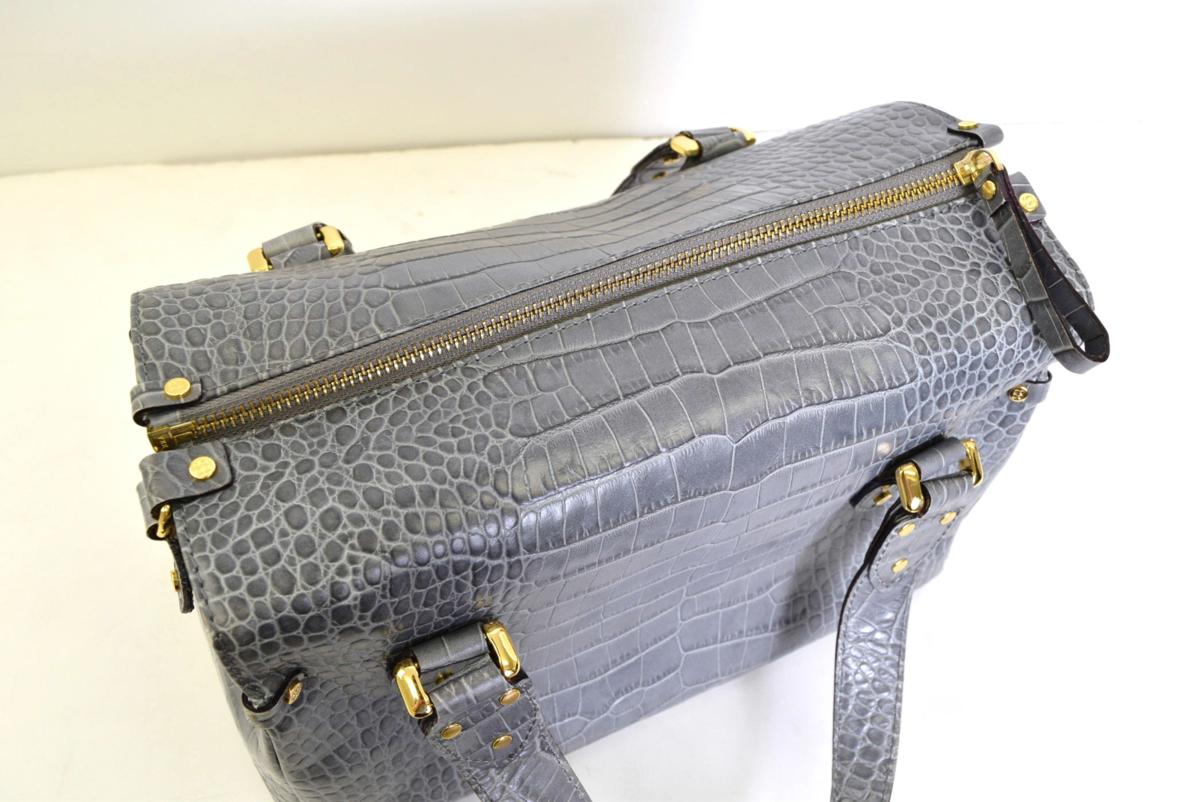 0506-17P0078★ケイトスペード kate spade★クールなグレー型押しレザー.:*ミニボストン調バッグ☆最終出品