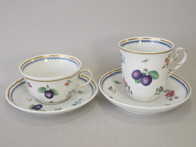 □□リチャードジノリ イタリアンフルーツ コーヒーC&S モーニングC&S 2客セット□□YYS9715