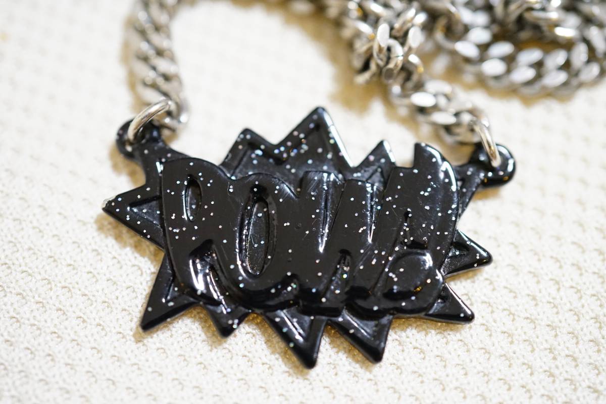 即決5千円】AMBUSH POWネックレス 黒ラメ POW! CHAIN verbal バーバル