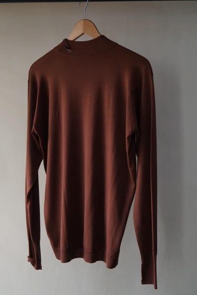 新品 ジョンスメドレー JOHN SMEDLEY モックネック タートルネック ウール サイズM ENGLAND製 イギリス製