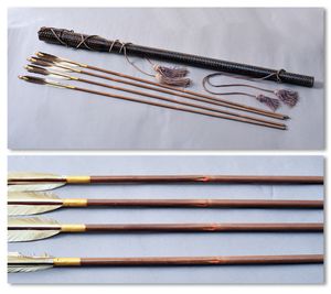 時代物 網代竹筒 蒔絵 弓矢 弓道 竹筒 和弓 2 格好よい