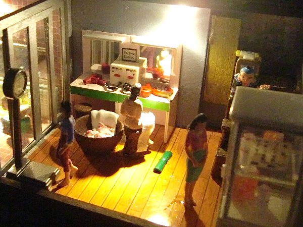 ☆昭和おもひで銭湯☆ ジオラマ完成品（女湯） LED電飾 ケース付き