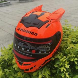 バイクヘルメット　フルフェイスヘルメット バイク オンロード　 角付け オレンジ