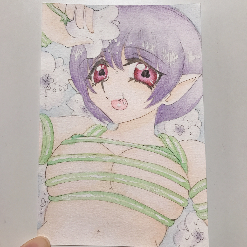 栖エルゴ 花の妖精 ショートカットの女の子 巨乳 手描きイラスト 手書き オリジナル 手描きイラスト 売買されたオークション情報 Yahooの商品情報をアーカイブ公開 オークファン Aucfan Com