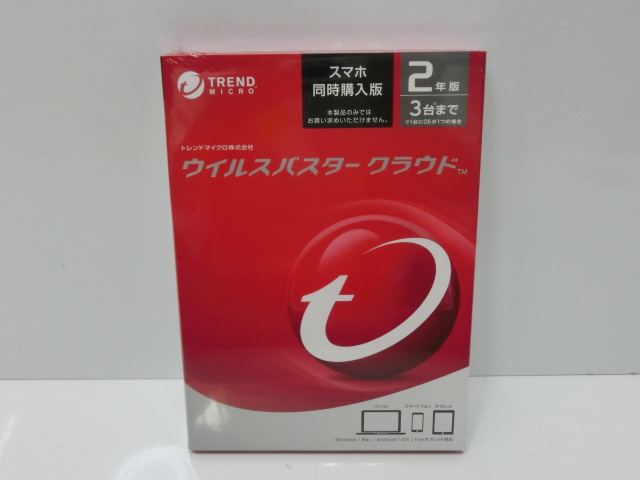 b3435 トレンドマイクロ ウイルスバスタークラウド 3台まで 2年版 新品