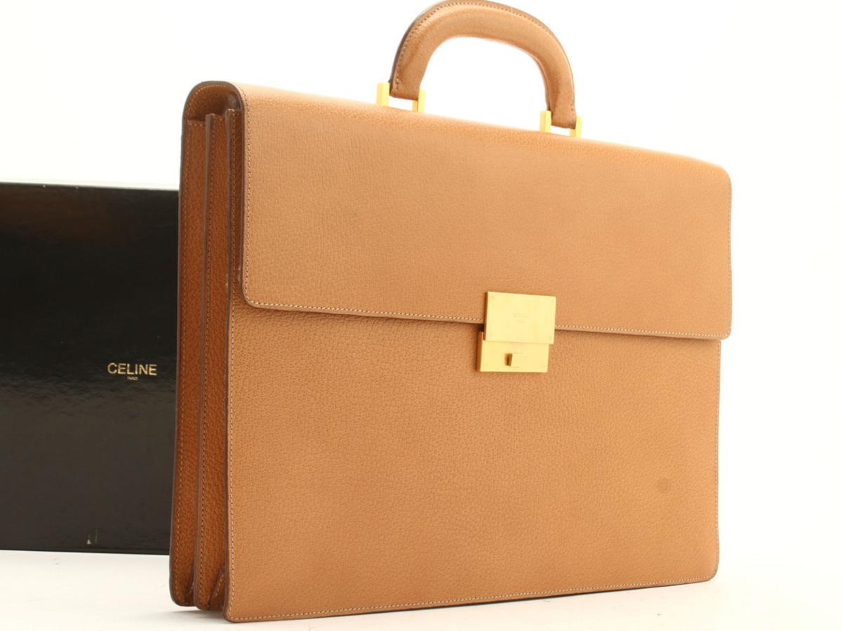 CELINE トートバッグ レザー サークルロゴ ブラック ハイブランド 