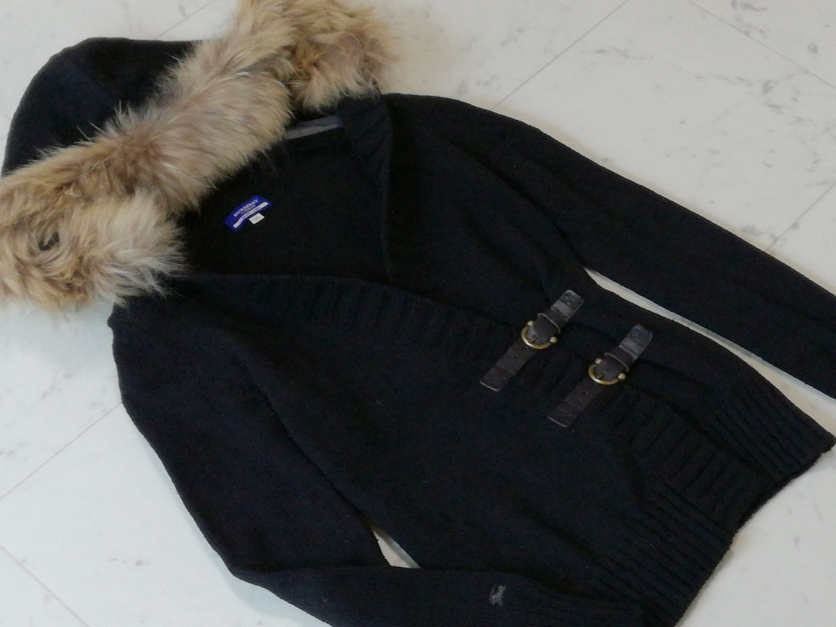 ☆バーバリーブルーレーベルBurberry ☆ ボリュームファー付き 