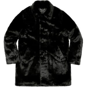 新品 Mサイズ 17FW Supreme HYSTERIC GLAMOUR Fuck You Faux Fur Coat Black ブラック M シュプリーム ヒステリックグラマー