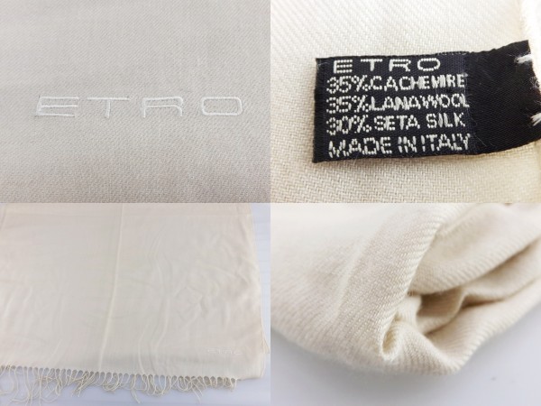 ETRO エトロ シルク混 カシミヤ ウール ストール * 1000001043500