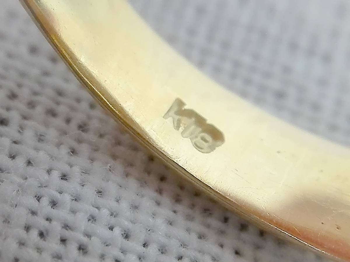 K18 18金 オレンジ色石付リング 9号 3.6g