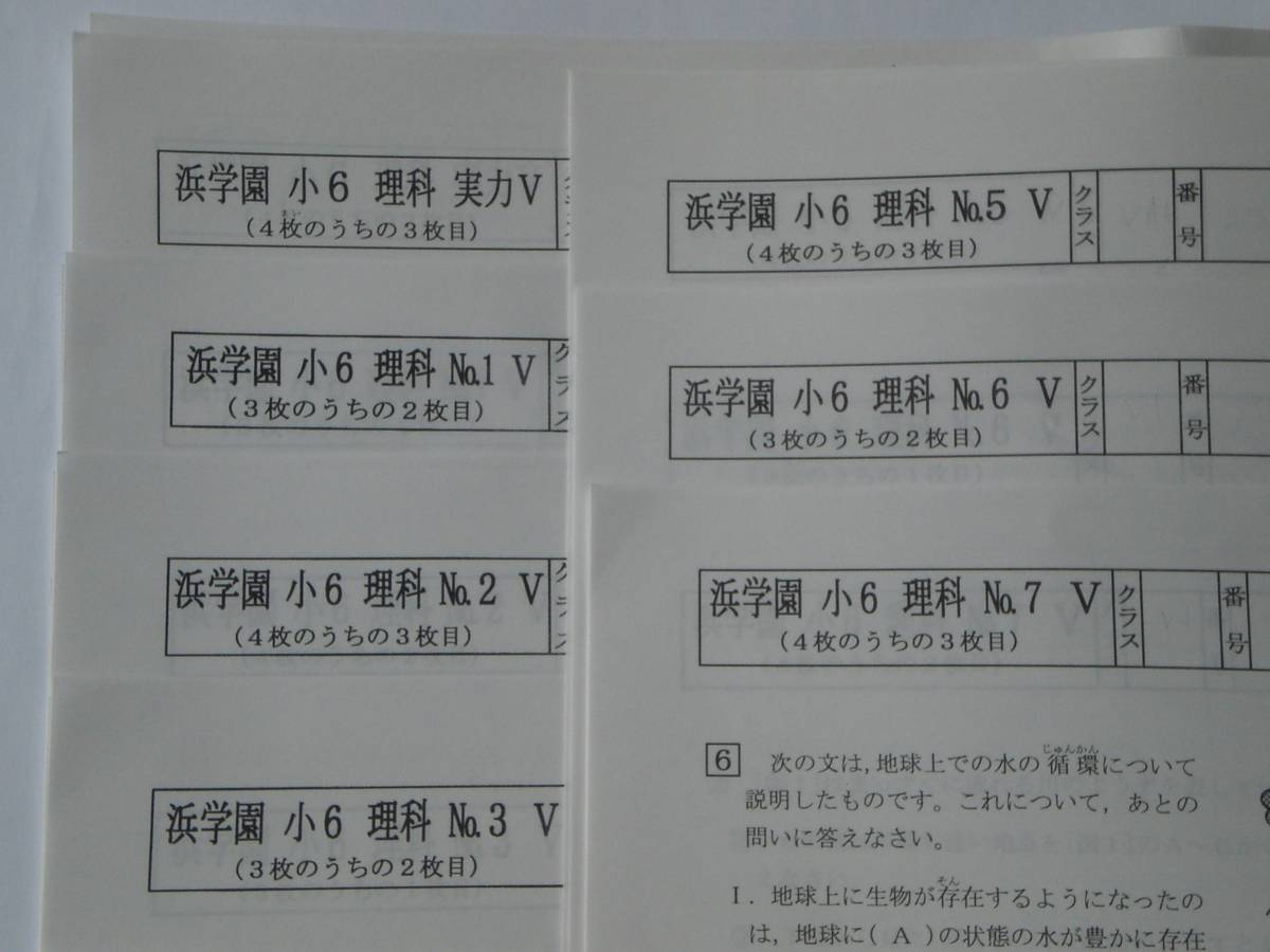 浜学園 復習テスト 2025年度 小6 小5 国語、算数、理科 理科 S - メルカリ