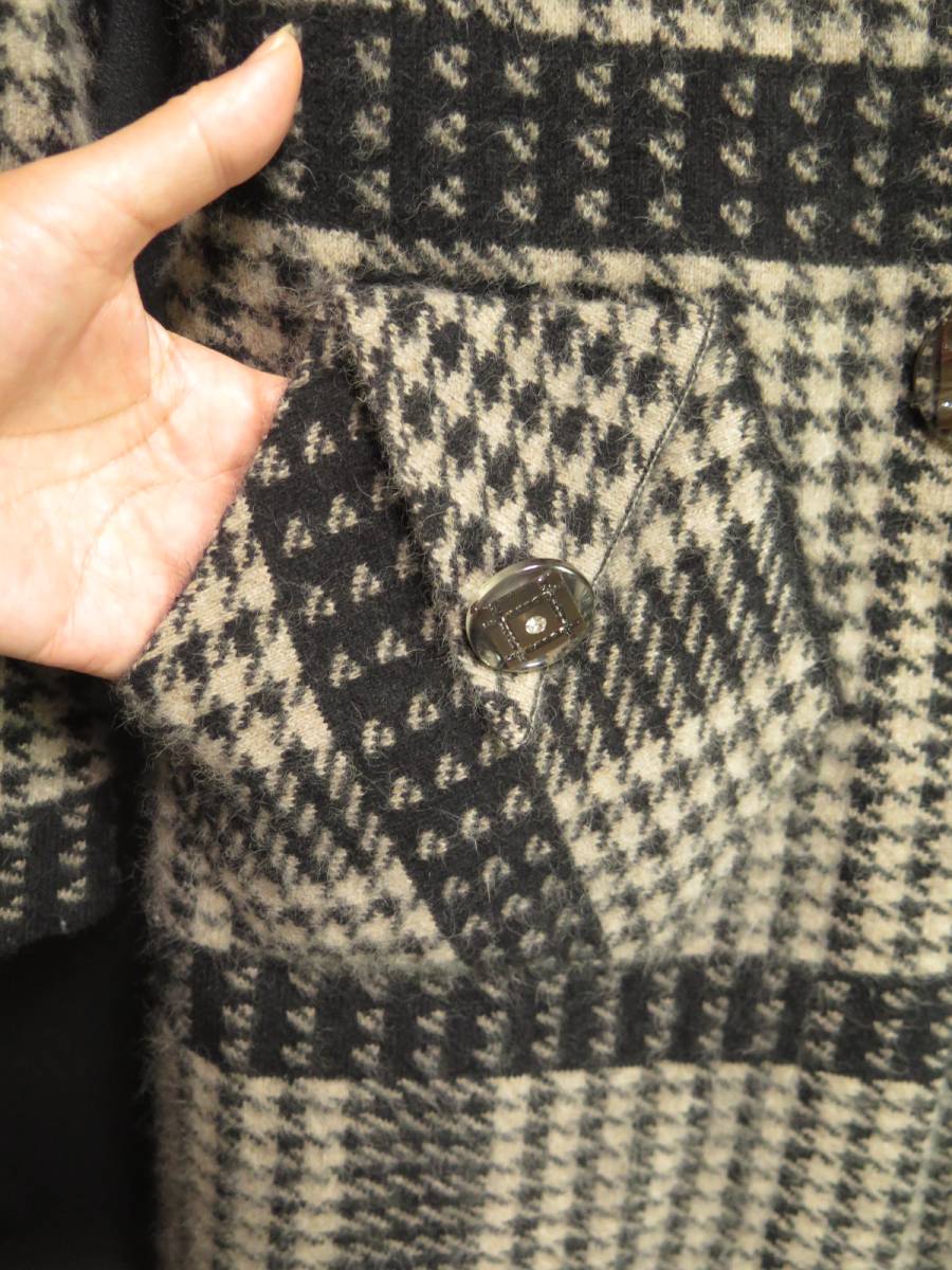 超美品　アレグレッツァ　上質ミンク、ラビット、ウール混紡ふわふわ中肉厚ニットコート　軽くて暖か ラビットファー調(furry doudou.&frasl;ファーリー ラビットファー調×ミンクファー調ふわとろブランケット140×200cm 新品 帽子付優しい雰囲気のカシミヤ混ウールフォックスファー付きポンチョ 肉厚毛皮ファー