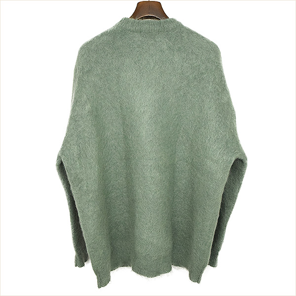 CLANE HOMME クラネオム 17AW SHAGGY LOOSE KNIT TOPS モヘヤ混ウールオーバーサイズニットセーター メンズ グリーン 2