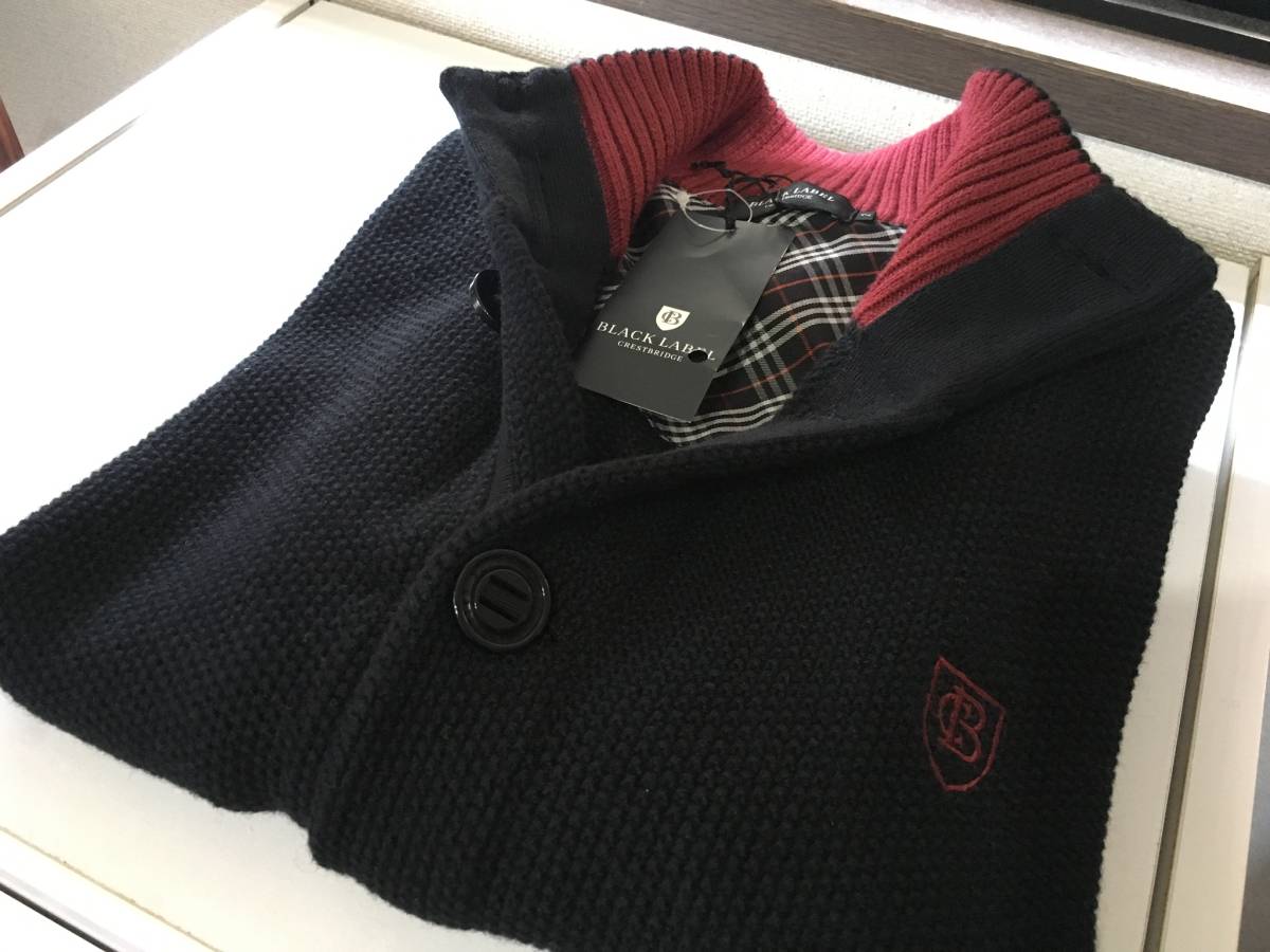 サイズ２（Ｍ）☆新品★タグ付き★ ブラックレーベル クレストブリッジ★ 裏地 チェック スタンドカラー ニット ブルゾン 2 セーター