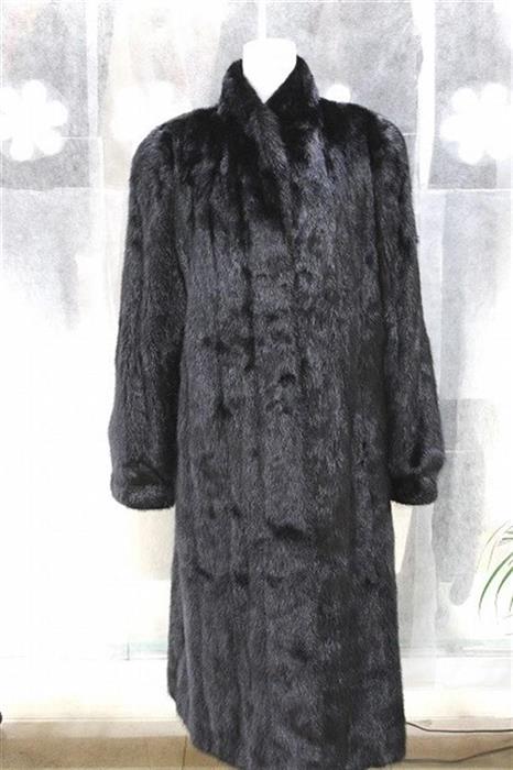 ミンクロングコート ジャンク格安！！ 黒 サイズ約13号 【中古】[EA 