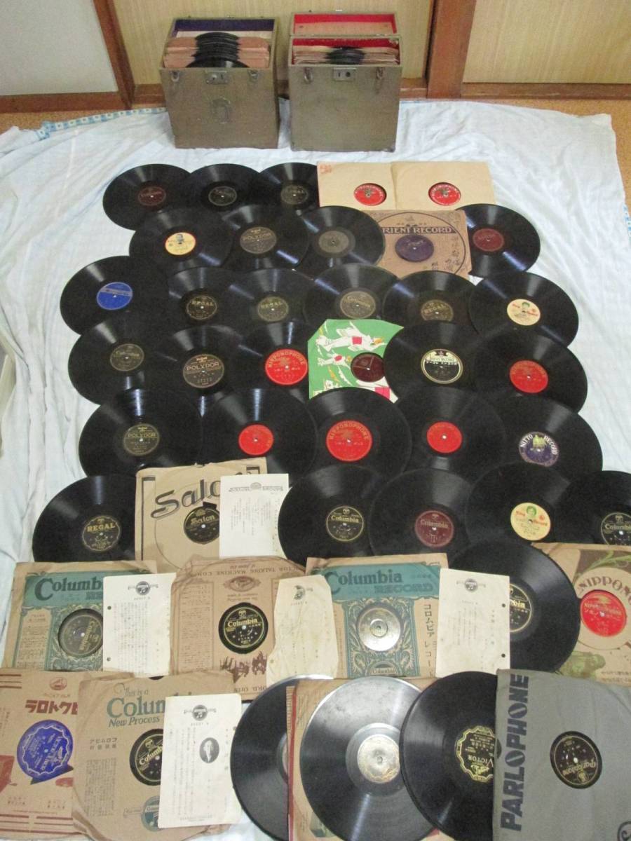 ★時代物SP盤レコード 　民謡・ 俚謡・小唄・新民謡等まとめて　約105枚　希少　 箱付