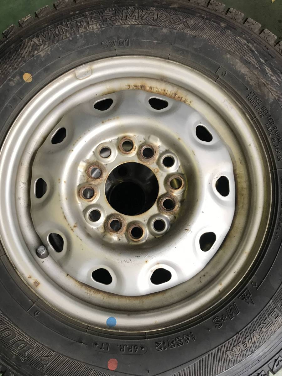 バリ山145R12　6PR　鉄ホイール・激安!!4本セット価格903