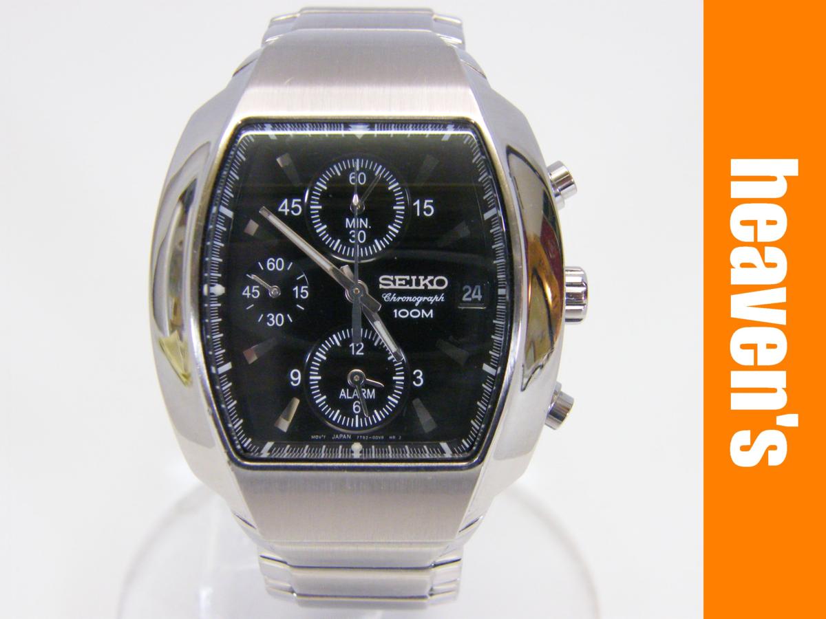◆ヘヴンズ◆SEIKO メンズ・トノー型クロノクオーツ 7T62-0DJ0
