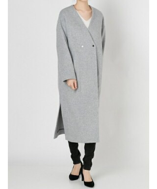 Elendeekエレンディーク Vロングビーバーコートグレー 今期完売 セールリバーチェスターロングコート（チェスターコート）｜ELENDEEK