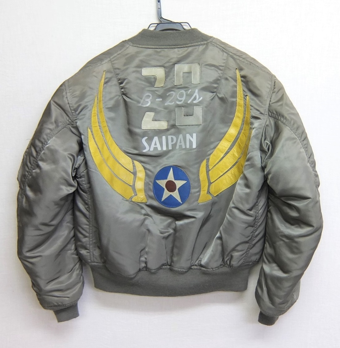 USA製 AVIREX MA-1 フライトジャケット セージグリーン L B-29 SAIPAN