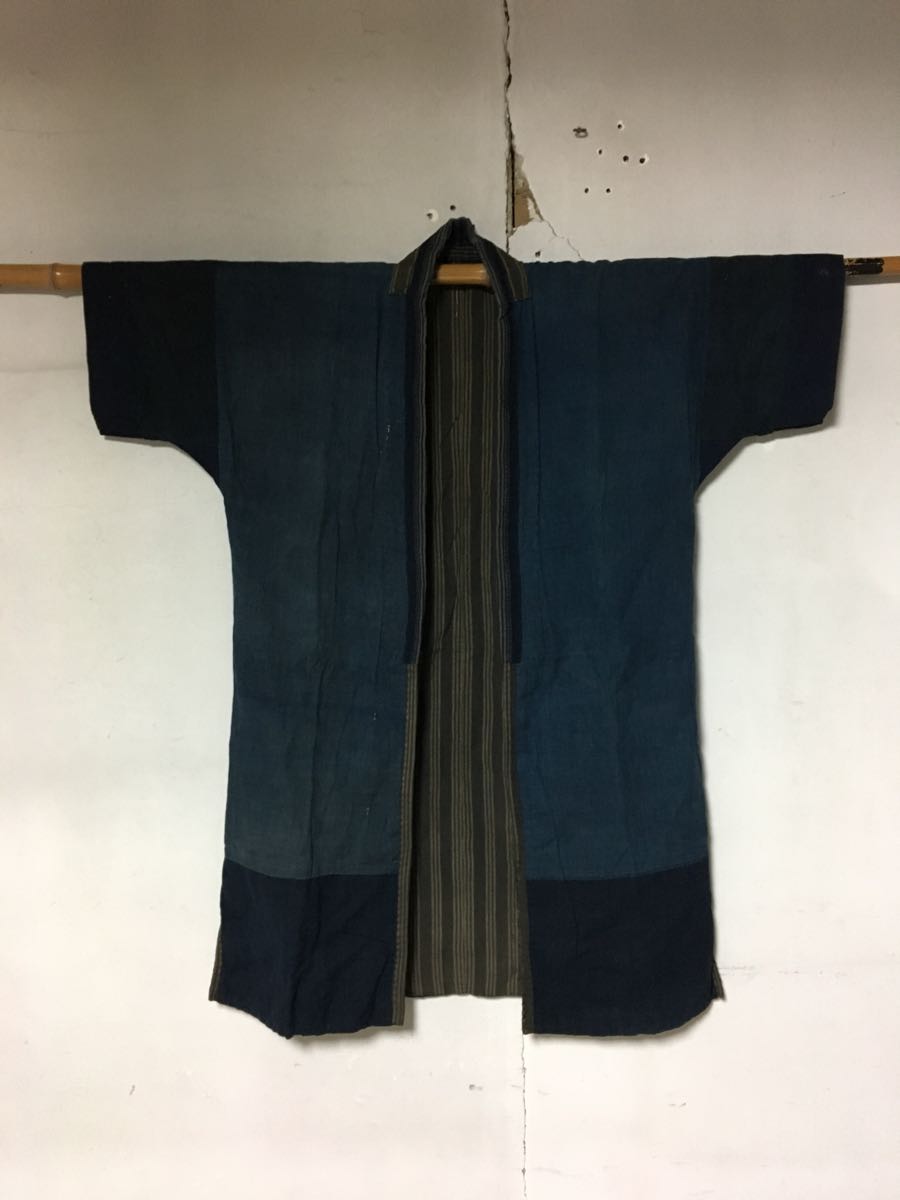 石683/藍染/アンティーク/古布/BORO/リメイク/ガウン/襤褸/野良着.