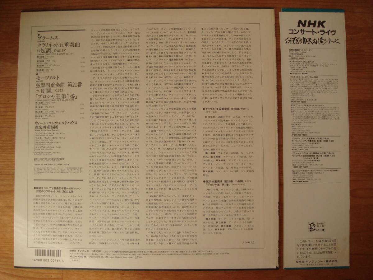 日KING フックス／ウィーン・コンツェルトハウスQt ブラームス