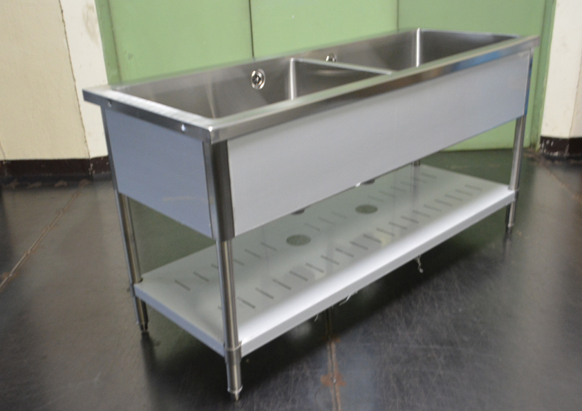 ☆未使用 タニコー 二槽シンク TX-2S-150NB (1500×600×800）☆72625